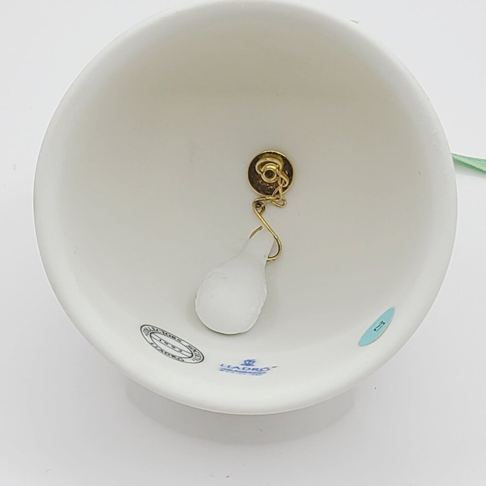 Lladró Summer Bell Ornament 17614 Mint Green Ribbon Porcelain Vtg 1992 In Box - Picture 7 of 14
